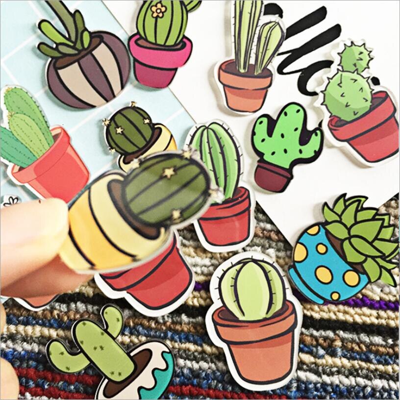 2 Stuks Cartoon Leuke Cactus Magneet Sticks Vetplant Koelkast Magneten Huishoudelijke Keuken Decor Accessoires Koelkast Magneten