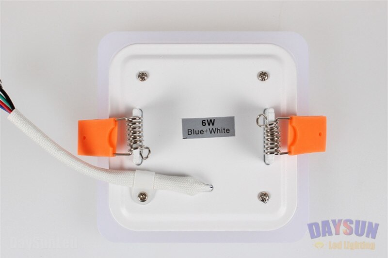 Ultratynt ledet downlight 6w 9w 16w 24w ledet-lampe med til farger  ac85-265v innfelte taklamper hvit + blå