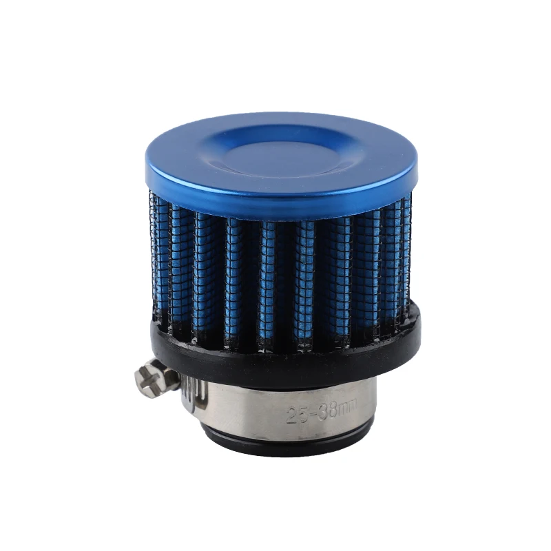 Kit de filtro de entrada de aire frío Universal para Motor de coche, 25mm, filtros de ventilación del cárter, accesorios de pieza, azul, negro, rojo y plateado: Blanco