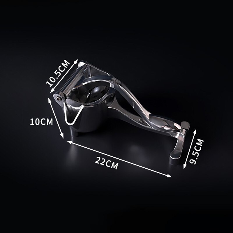 Exprimidor de zumo a presión de la mano, herramienta portátil para cocina, multifunción, Manual de aleación de aluminio, plata, 1 Uds.: Default Title