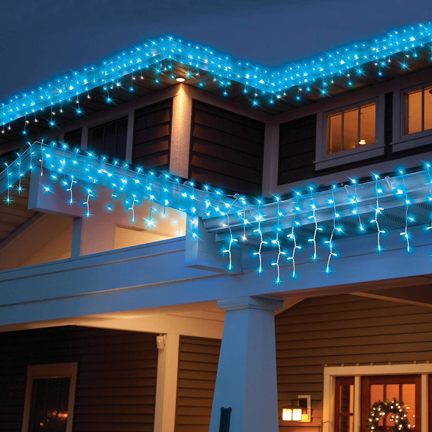 4.6m led julelys utendørs innendørs krans streng fe lys gate istapper gardin 0.4-0.6m hage hjem deco 110-220v