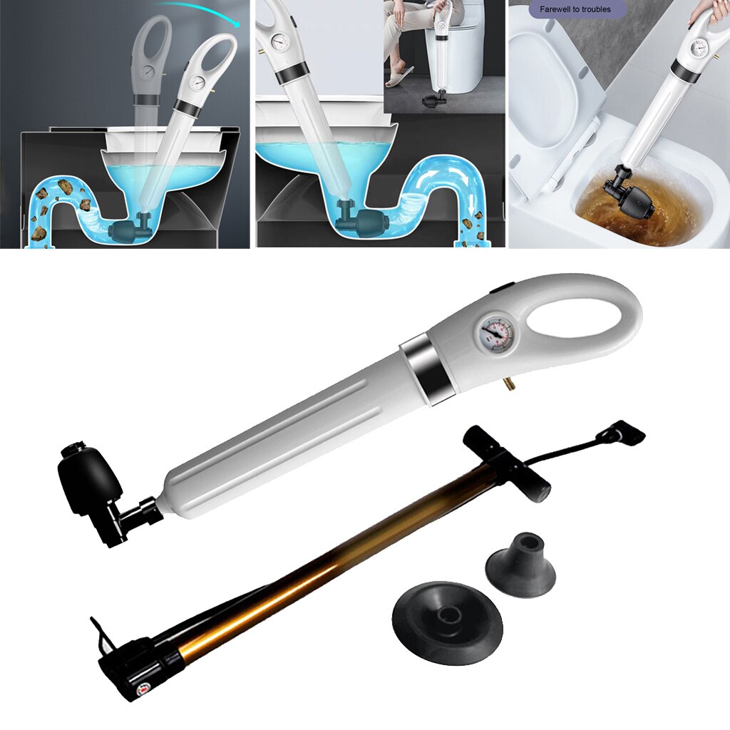 Toilet Air Pressure Plunger Pump Kit Tool Detachable Pneumatic Dredger