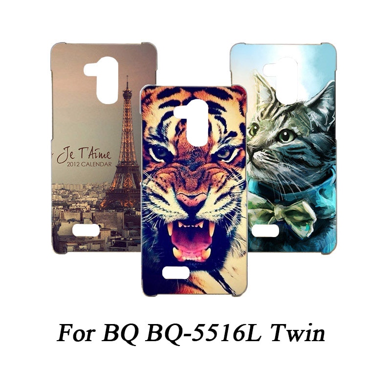 Soft Tpu Phone Case For BQ BQ-5516L Twin Cases Silicone Painted Wolf Rose Eiffel Fundas Sheer For BQ BQ-5516L Twin Back Cover