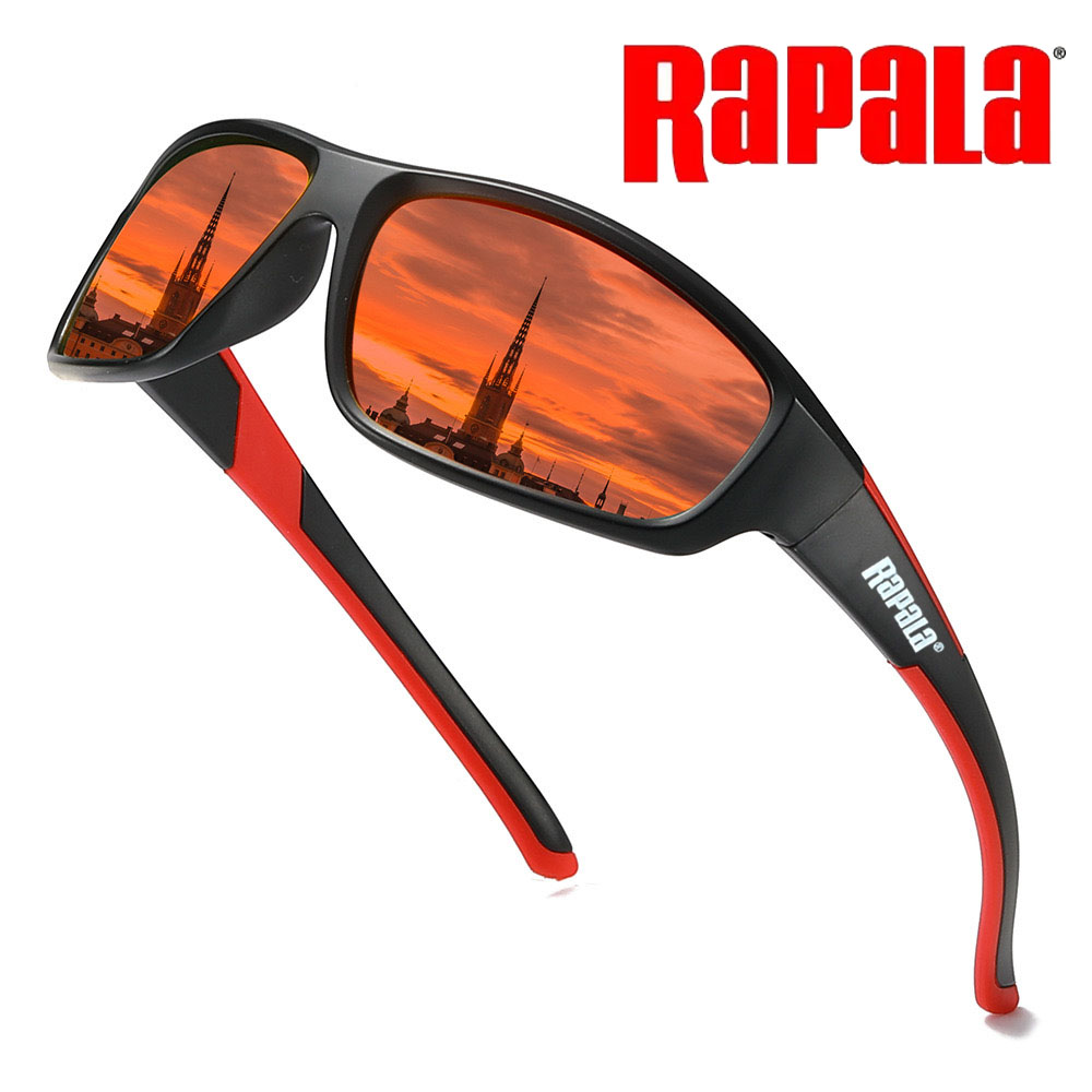 Rapala polarizado óculos de pesca das mulheres dos homens condução tons masculino óculos de sol caminhadas ciclismo óculos de sol uv400: Dourado