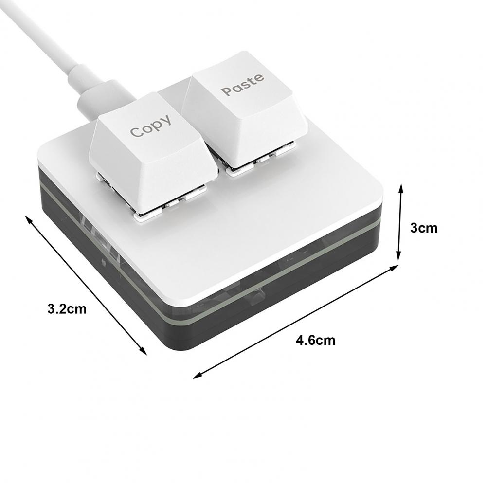 2 Keys Macro Programming Mini Keyboard for Gaming Hotswap Programming Keypad Copy Paste Mini Button Macropad