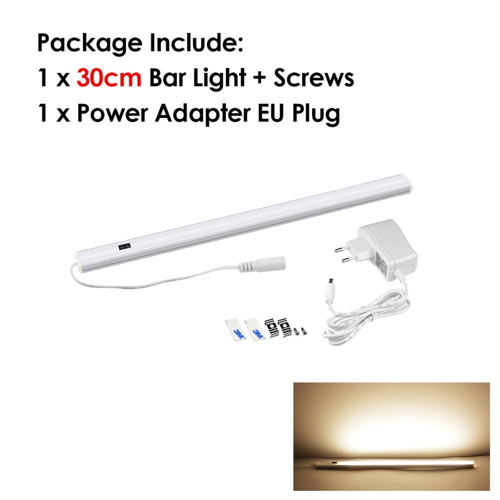 Kjøkkenlys tilbehør håndfeiende sensor under skap led strip bar lys 5w 6w 7w gjør det selv kjøkken nattbord lys led lampe: Varm 30cm