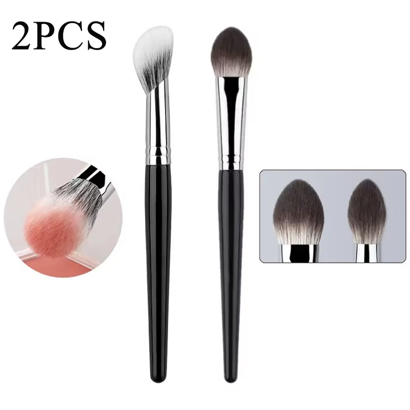 Beauty Smudge Blusher Brush Powder Blush Cream Liquid Blush Makeup Brushes Flat Small Precise Blush Brush Makeup Tools: Yellow