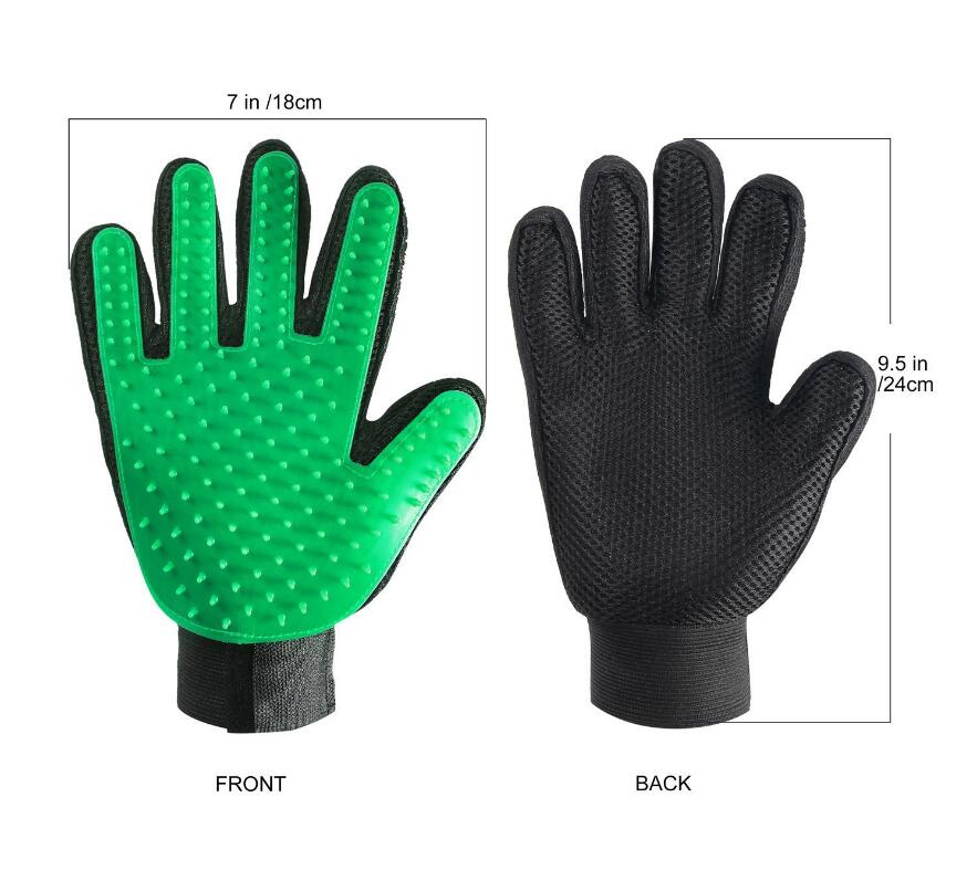 1 Stück Körperpflege Haustier Handschuhe Silikon Massage Bürste Handschuh Kämmen mit Hund und Katze Haar Silikon Haustier Lieferungen: Rechts / Grün
