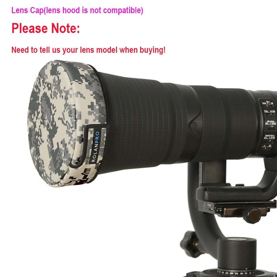 ROLANPRO – veste de Camouflage avec capuchon d&#39;objectif DSLR, vêtement téléphoto court pour Sigma Tamron Canon Nikon 300/400/500/600/800mm: Lens Cap C