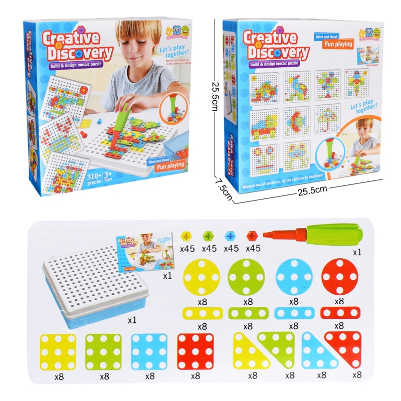 Kids Elektrische Boor Moer Gemonteerd Match Tool Diy Model Kit Building Educatief Blokken Sets Speelgoed Voor Jongens Kinderen