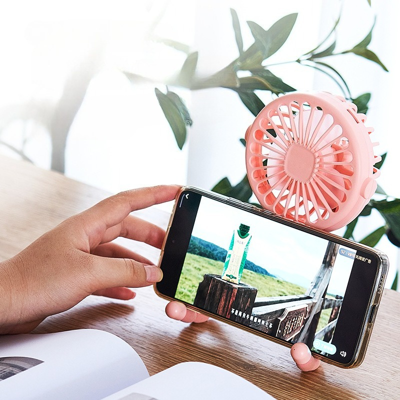 Handheld stroller fan, flexible tripod fan for car seat, crib, stroller, usb rechargeable, mini desk fan with 3 speeds and lights