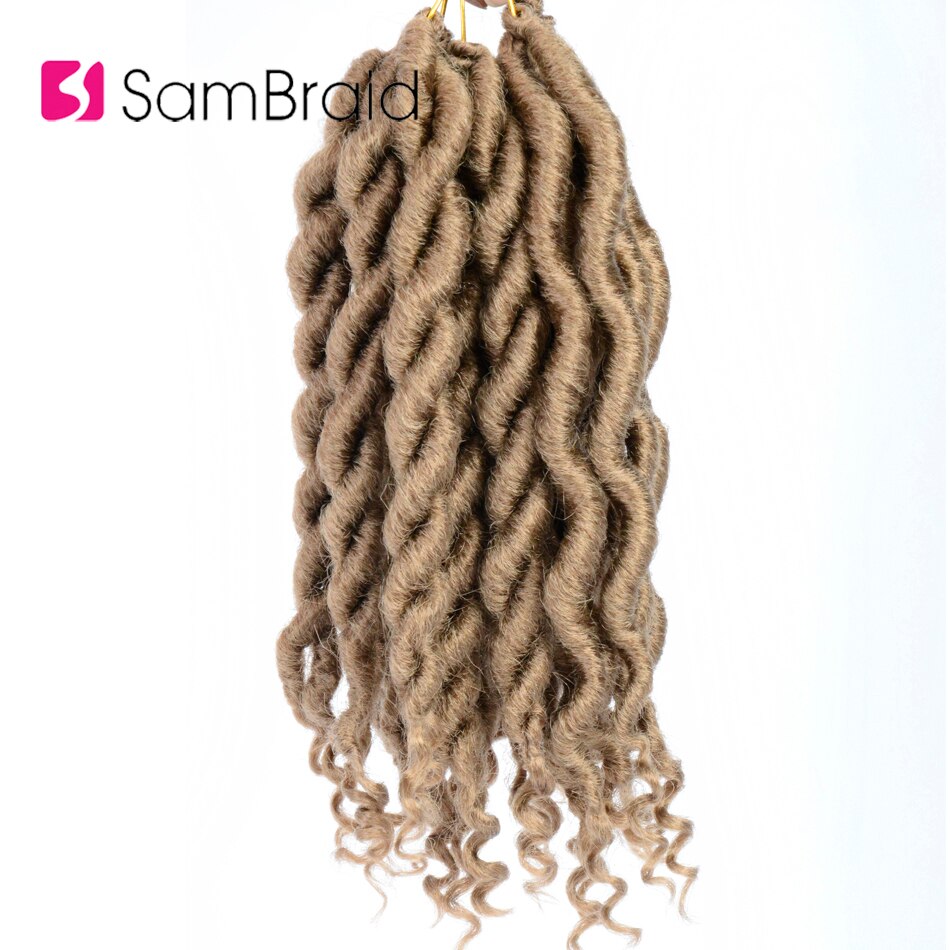 SAMBRAID Goddness Faux Locs Curly Crochet Hair Extensions 12 Inch 100G/pack Synthetic Twist Hair Soft Lock Braids For Women