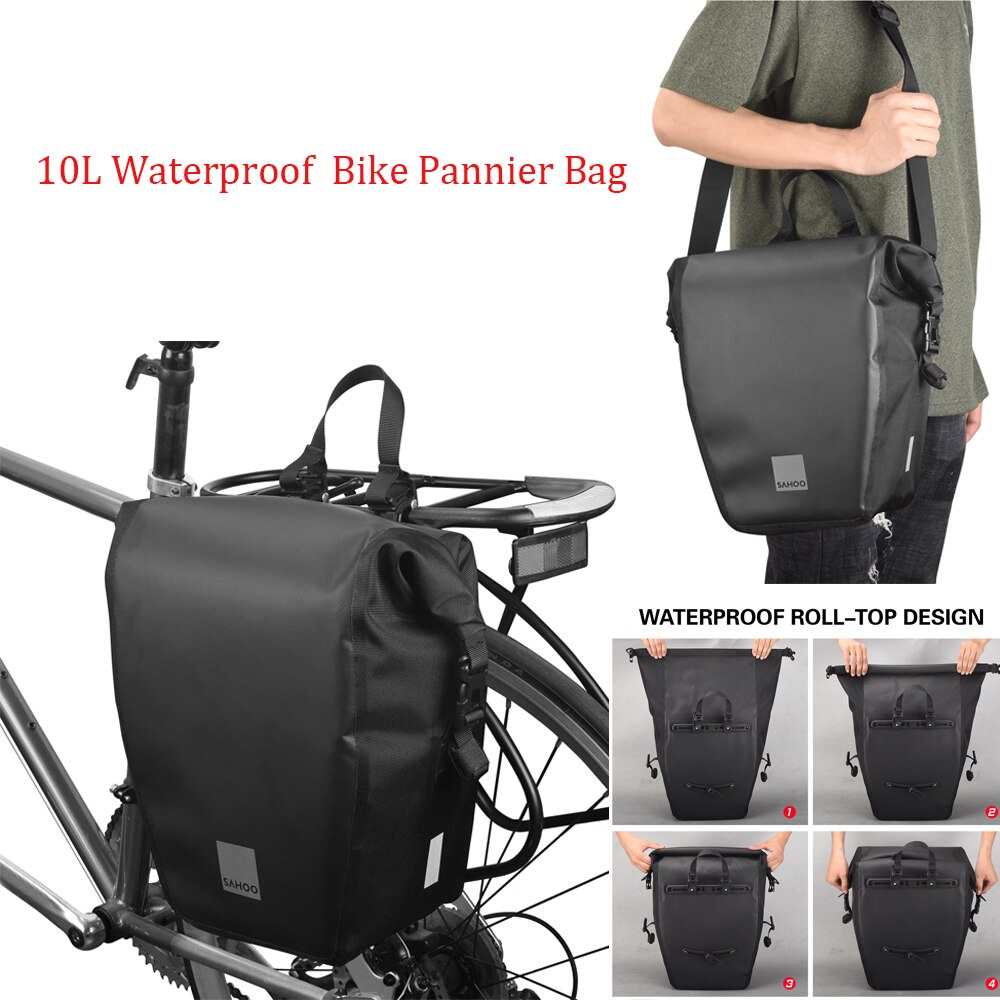 Multifunktionel cykelcykel bagsæde bagagerumstaske stor kapacitet udendørs sportspose rack tasker skulder håndtaske: Hvid