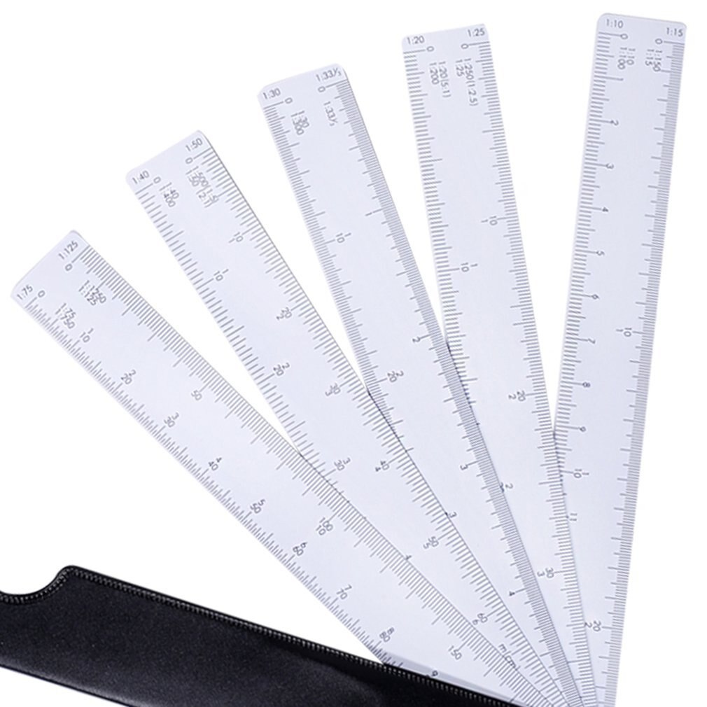 Fan-shaped ruler 5 set scale multi-function fan-shaped scale