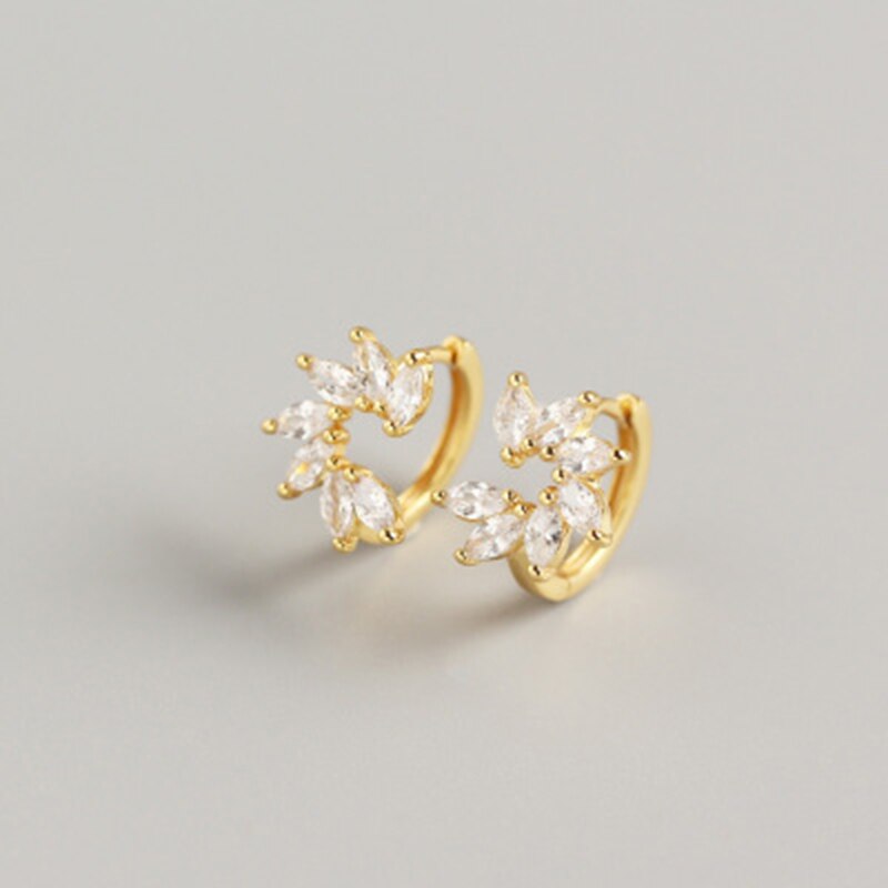 Delle donne Lovers 'Sveglio INS Daisy Floreale Bling Orecchini A Cerchio Per La Cerimonia Nuziale Festa di Fidanzamento In Argento Sterling 925 Orecchini Gioielleria Raffinata: 1 gold