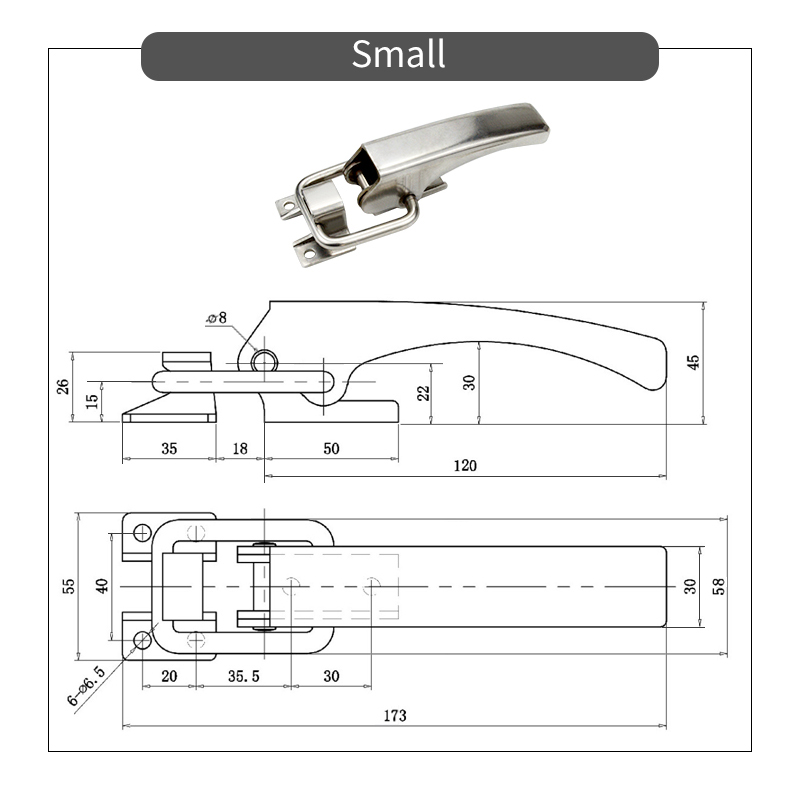 Heavy Duty Toggle Hasp Stainless Steel Large Toggle Hasp Latch Heavy Equipment Latch Door lock door latch industrial equipment: Silver