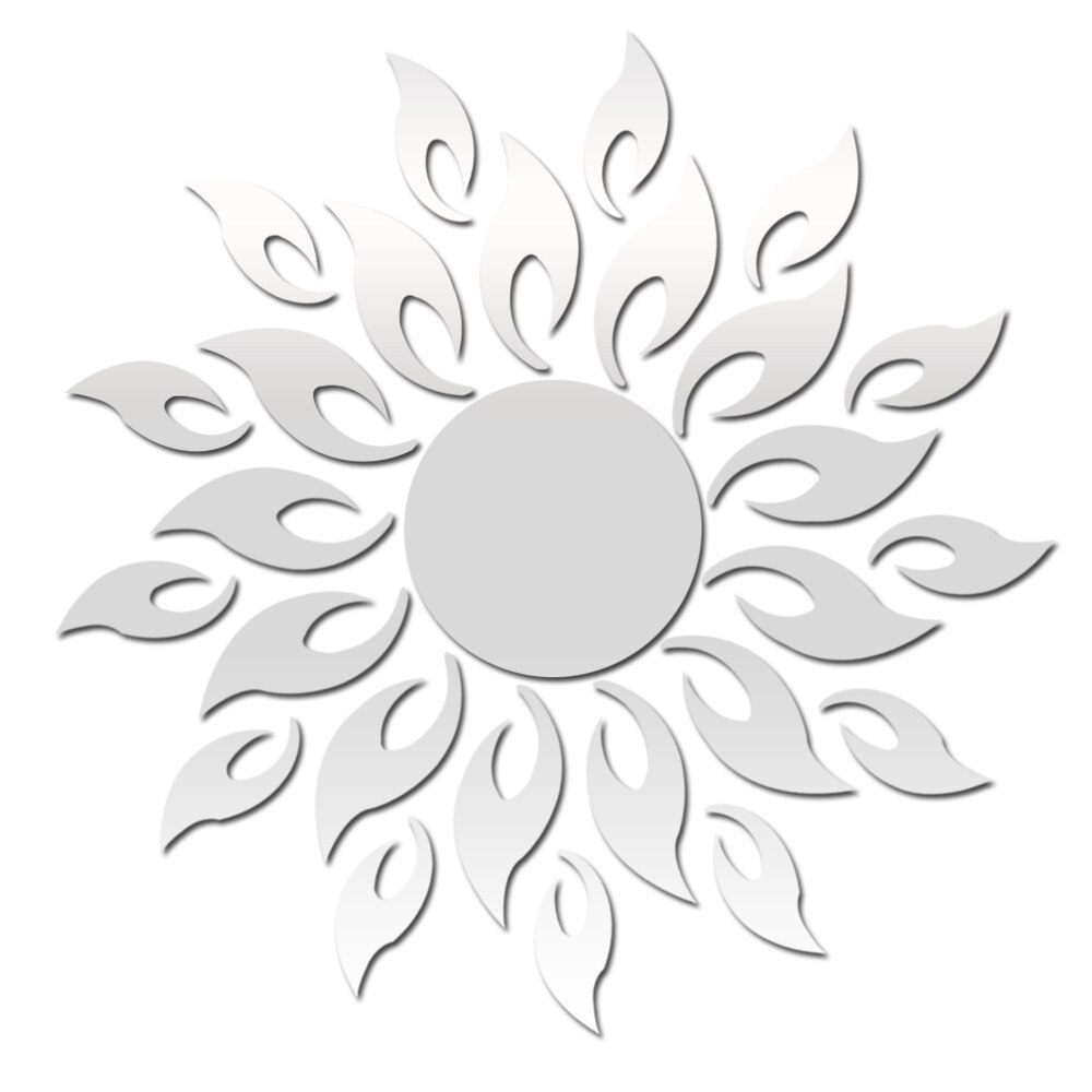 1pc ps materiale solsikke spejl wallstickers reflekterende klistermærke hjem stue dekoration wallstickers
