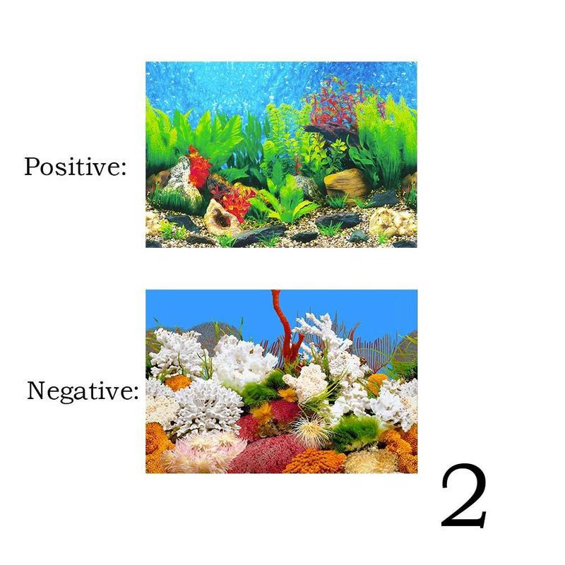 Fish Tank Background Painting Sticker 3D Ocean Landscape Painting Decals Tank Decorative Poster Aquarium Background Fish: 2