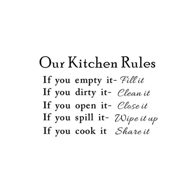 Our Kitchen Rules Cook Words Quote Wall Stickers Art Decals Home Decor Room Decoration Accessories Kitchen Wall Stickers
