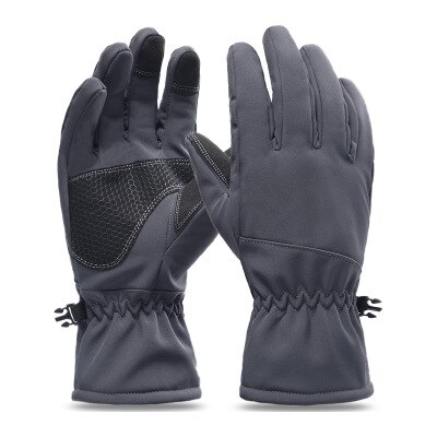 Camouflage Ski Handschoenen Motorfiets Waterdichte Thermische Handschoenen Snowboard Sneeuwscooter Handschoenen Mannen Winter Sneeuw Rijden Handschoenen Windstopper: grey / L