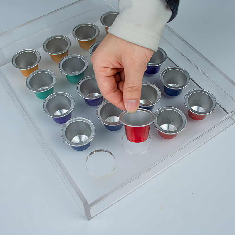 Acrylic 20 Holes Coffee Capsule Powder Filling Board Manual Machine for Making Nespresso Empty Coffee Capsules Disposable Pods