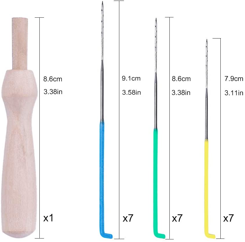 LMDZ 3 Colors Needle Felting Wool (30g/Colors), Needle Felting Tool with 21PCS Felting Needles, Needle Felting Foam, Finger Cot