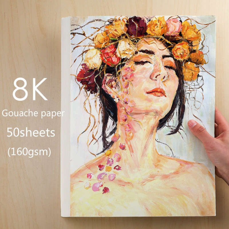 Papel de dibujo artístico para pintar, pintura de plomo Gouache, papel de acuarela A4, 8K, 4K, uso para estudiantes: E