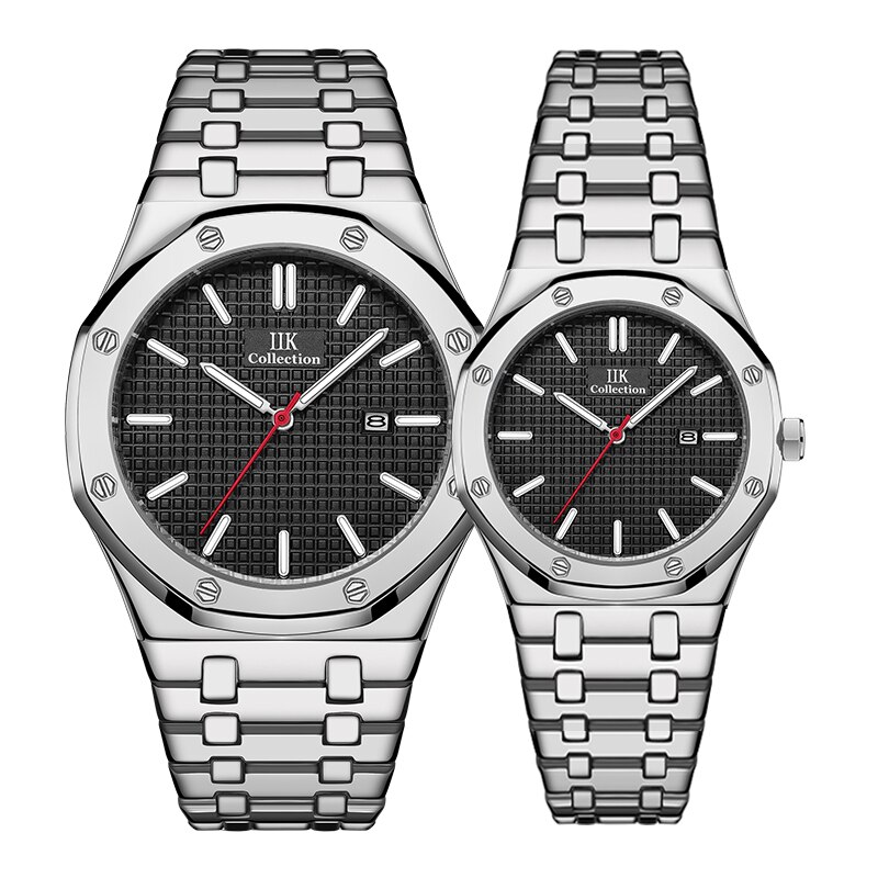 Trend Man Kalender Zakelijke Roestvrij Stalen Band Waterdicht Noctilucent Quartz Liefhebbers Horloge