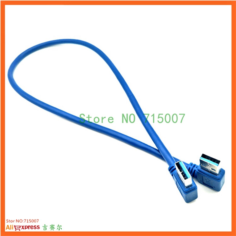 USB3.0 USB 3.0 Type A Male 90 Degree Left Angled to Right Angled Extension Cable Straight Connection 50cm 0.3m