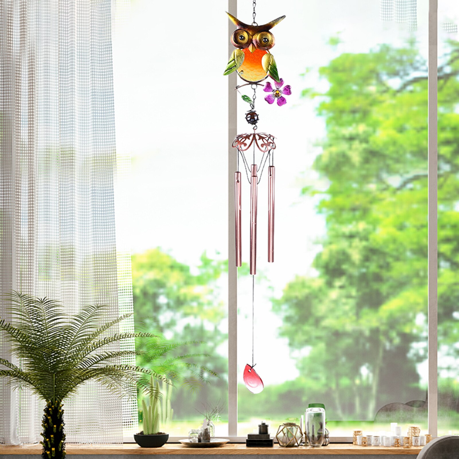 Tuin Patio Uil Windgong Met 4 Holle Buizen Of Wind Bell Home Decor Kan Een Helder Geluid Met de Wind.