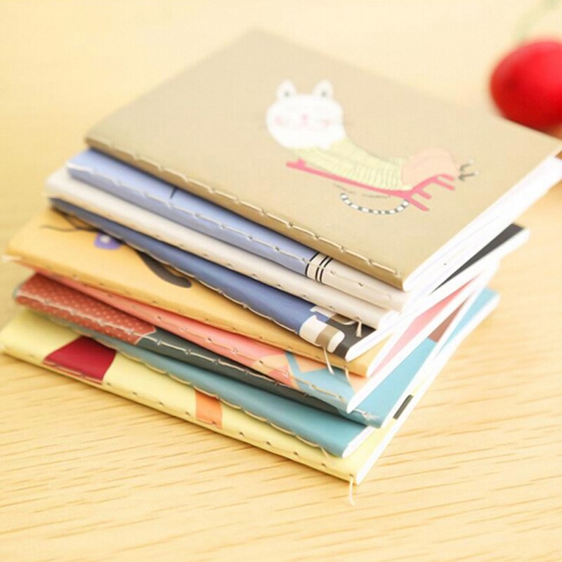 1 PCS Portable Cute Cartoon Kraft Paper Notepad Memo Diary Notebook Exercise Books