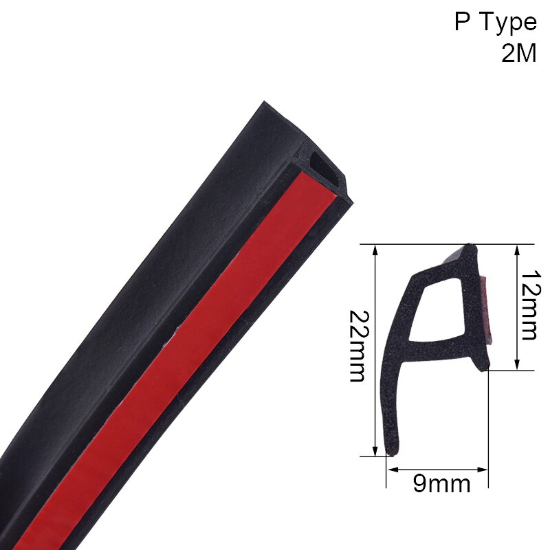 Ns modificeren 2m auto epdm rubberen afdichtstrip vorm bpz grote d kleine d autodeur beschermstrip geluidsisolatie auto accessoires: Zwart