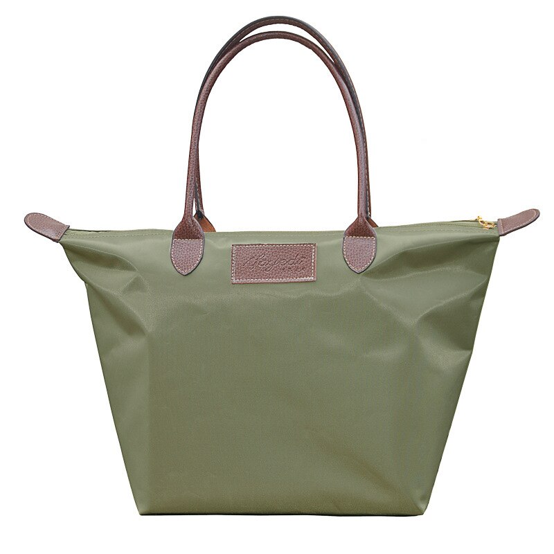 Sac à main en toile pour femmes, fourre-tout de grande capacité en tissu Oxford, sac à bandoulière de Shopping,: Army Green