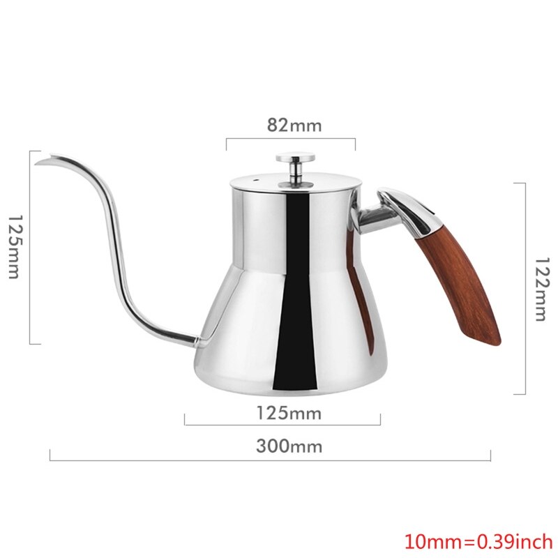 Stainless Steel Gooseneck Hand Drip Coffee Kettle Pour Over Teapots For Coffee Shop,Restaurant,Bar,Home Brewing, Camping