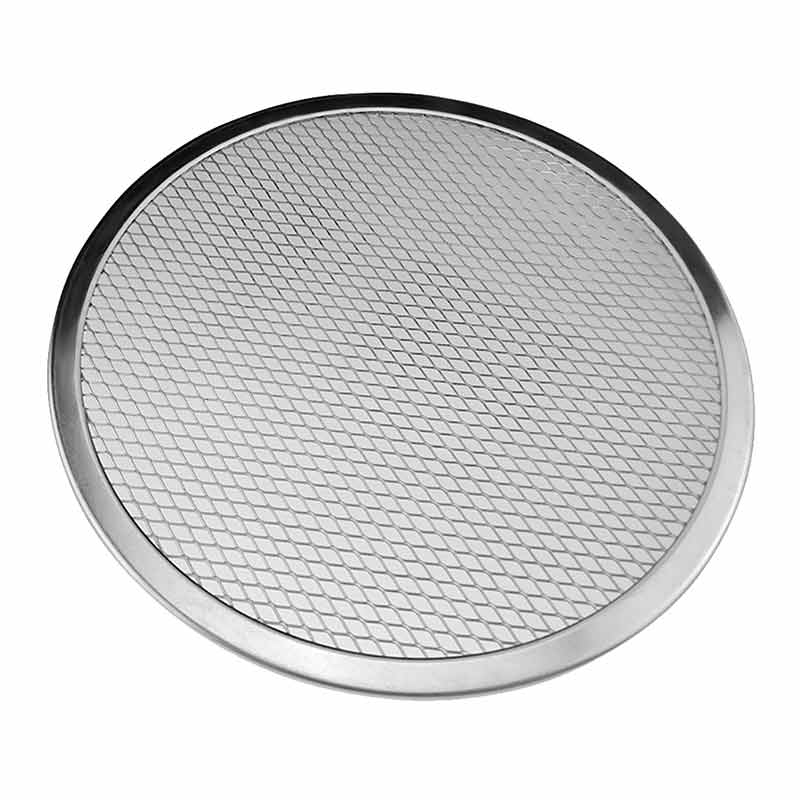 Pizzazeef pan bakplaat metalen net 6 inch -14 inch naadloos aluminium net bakgerei keukengereedschap pizza accessoires