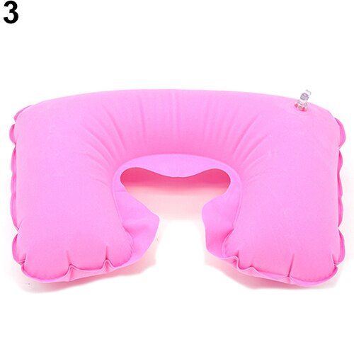 Pop Item 1Pc Opblaasbare Luchtkussen Rest U Vorm Vliegtuig Vlucht Draagbare Kussen Voor Reizen Kantoor Dutje Head Rest luchtkussen Hals P: Roze