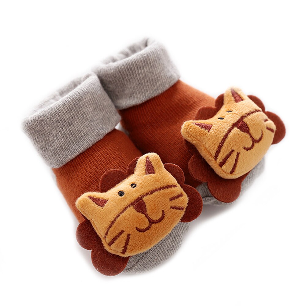 1 Paar Herfst Winter Baby Sokken Vloer Antislip Katoen Cartoon Pop Sokken Met Bells Baby Meisjes Jongens Zachte leuke Laarzen: 05 / 0-6 months