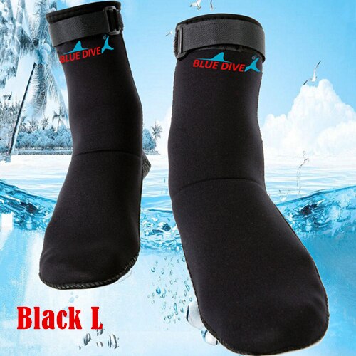 Quick Dry Diving Socks Snorkeling Surfing Boots Wetsuit Scratch Resistant Swimming Socks Water Sports Snorkeling Boots: Black L