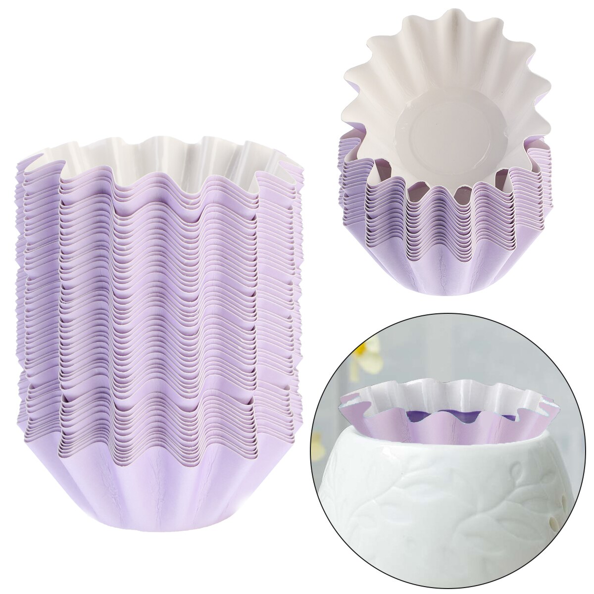 Wax Melt Warmer Liners Reusable Wax Liner Candle Popper Liner Leakproof Wax Tray for Scented Wax Electric Wax Warmers CIQ: Purple 50pcs