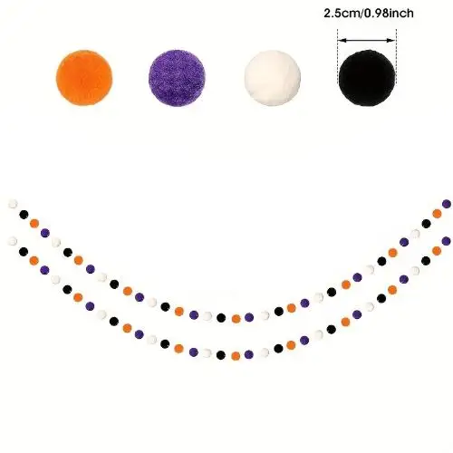 Bolas de lana de 2M, decoraciones de dormitorio hechas a mano, decoración de pared de Halloween, adorno para fiestas de Navidad, colgante, guirnalda de pompones: Champán