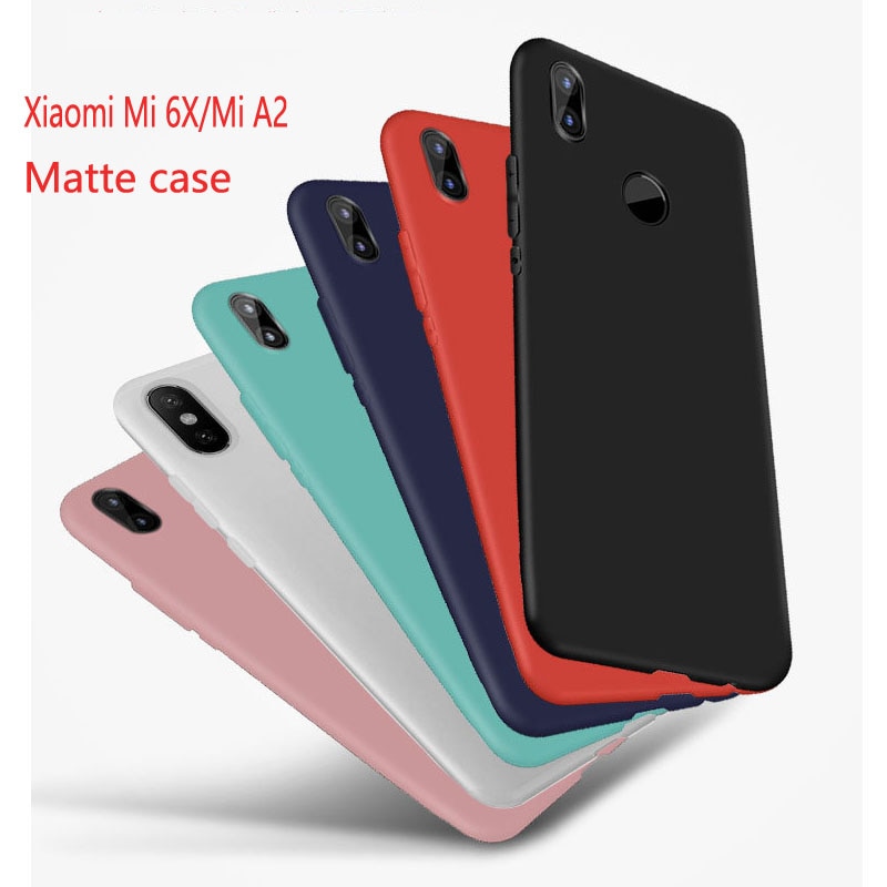 Para xiaomi mi a2 lite caso xiaomi 6x claro tpu e fosco caso macio xiaomi mia2 mi a2 lite capa traseira proteger a pele caso de silicone