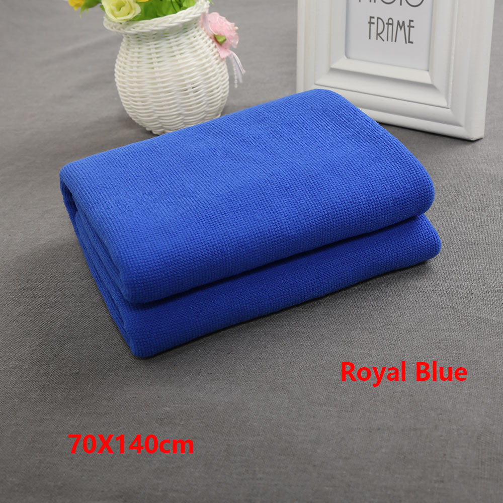 1pc färgglada 70 x 140cm snabbtorkande badlakan absorberande strandhandduk rosa mikrofiber fleecefilt torkande badstrandshanddukar: Kungsblå