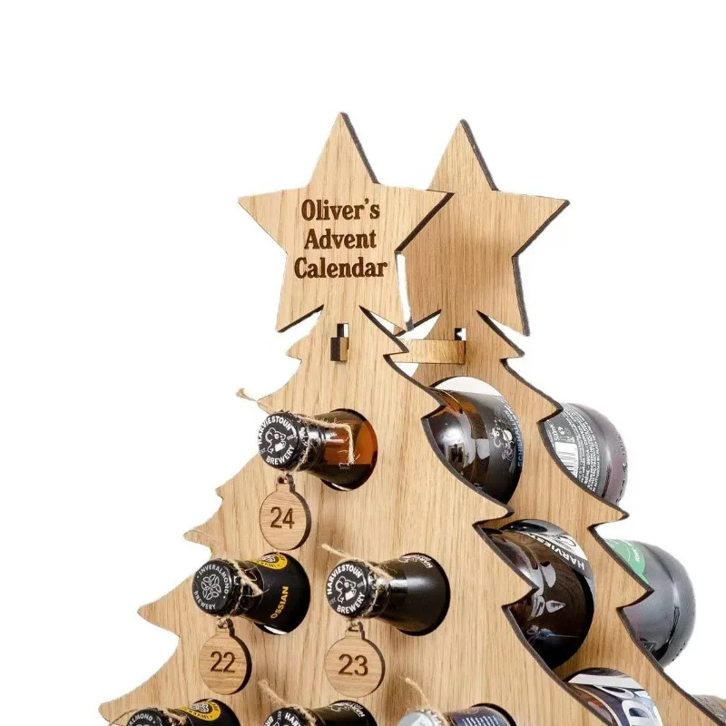 Christmas Tree Wooden Wine Rack Craft Decoration Christmas Wooden Ornaments Party Fun Beer Storage Rack Wine Bottle Holder
