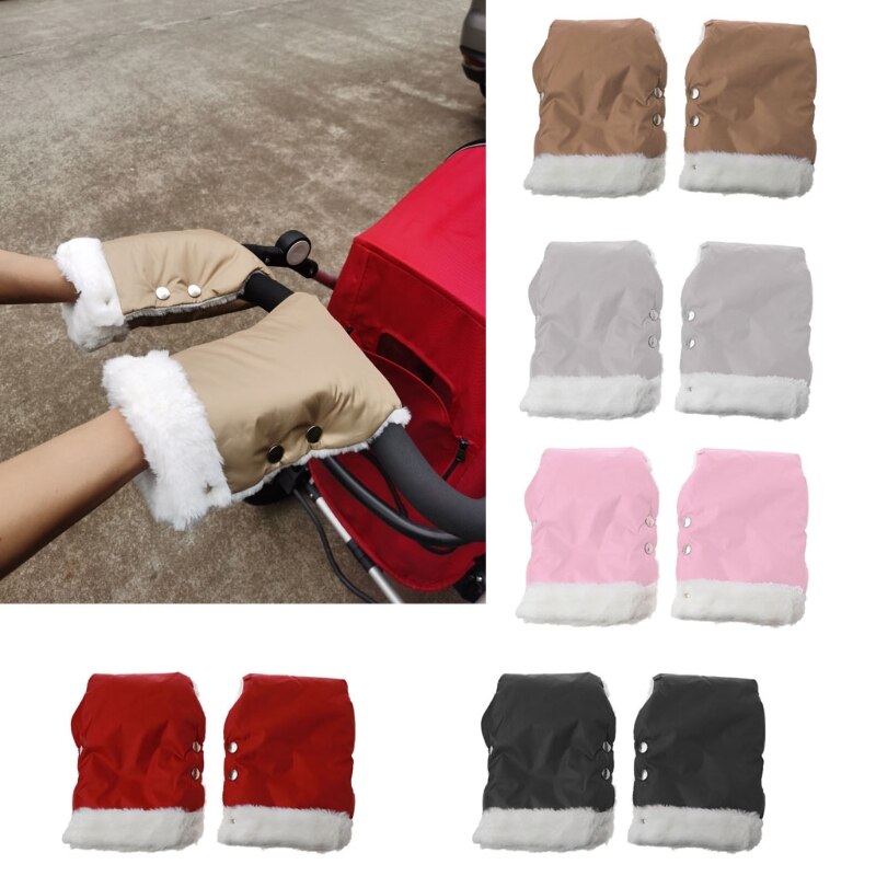 1 pair Stroller Gloves Waterproof Pram Accessory Winter Warme Stroller Gloves Soft Gloves Hand Muff Baby Stroller Accessories