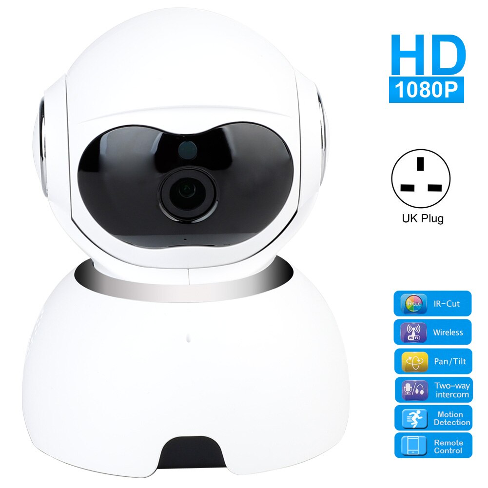 HD 1080P Wireless IP AI Camera Smart Automatic Tracking With Full Duplex Two Way Intercom Baby Monitor High Resolution Baby: UK PLUG