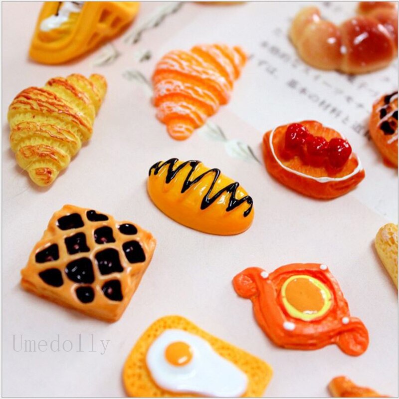 20 st/set mix dockhus miniatyr simulering cupcakes, bröd, muffins för lek kök mini docka mat leksak tillbehör