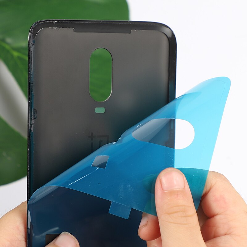 6 t original capa de habitação traseira para oneplus 6 t um mais porta traseira fosco brilhante reparação vidro substituir bateria caso + logotipo cola