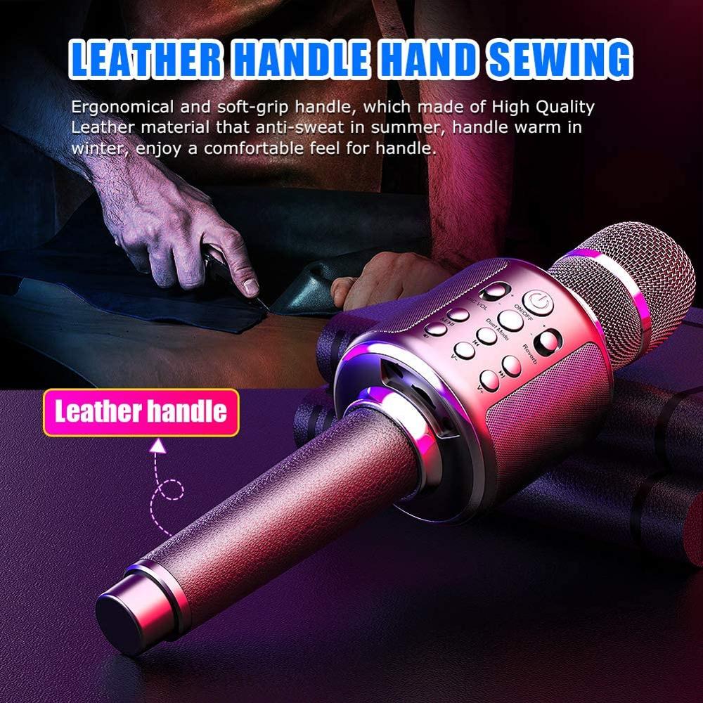 Karaoke Microfoon Draadloze Zingen Machine Met Bluetooth Speaker Voor Mobiele Telefoon/Pc, Draagbare Handheld Mic Speaker