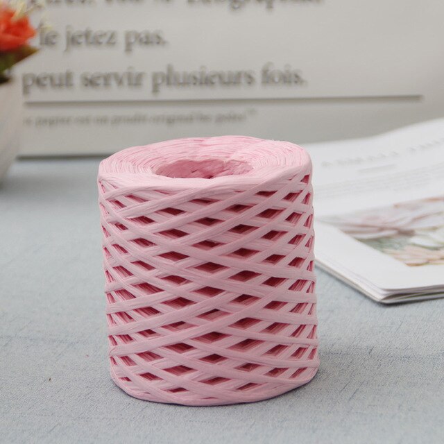 1 stücke 200m/rolle Bast Papier Bänder Verpackung Schnur Seil Für Kasten Verpackung Diy Handwerk Dekorationen: Rosa