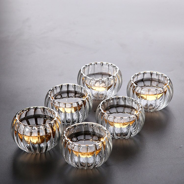 Heat-resistant Glass Cups for Coffee Transparents Teacup Glass Coffee Tea Cup: 6pcs cups